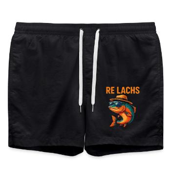 Re : Saumon – Drôle de poisson avec des lunettes de soleil - Short de bain - noir - Devant - AI Model Male 185 light (185cm)