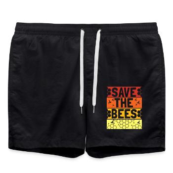 Imker Bienenzüchter Spruch Bienenliebhaber Imkerei - Badeshorts - Schwarz - Vorne - AI Model Male 185 light (185cm)