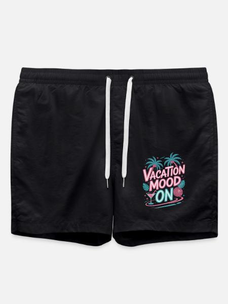 Vacation Mood On Summer Festival Travel Club Vacation - Swim Trunks - black