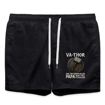VA-THOR – Papa Viking Dicton Design - Short de bain - noir - Devant - AI Model Male 185 light (185cm)