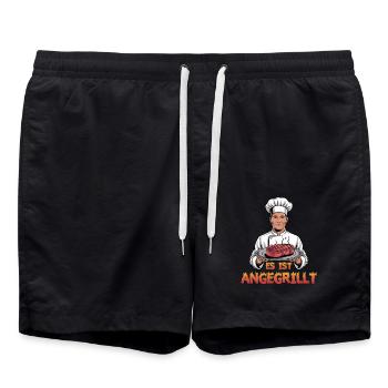 Il est grillé - parfait pour les maîtres du gril et - Short de bain - noir - Devant - AI Model Male 185 light (185cm)