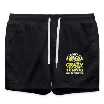 Tennis Spieler Du Musst Nicht Verrückt Sein - Badeshorts - Schwarz - Vorne - AI Model Male 185 light (185cm)