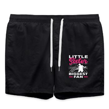 Tennis Spieler Kleine Schwester Größter Fan - Badeshorts - Schwarz - Vorne - AI Model Male 185 light (185cm)