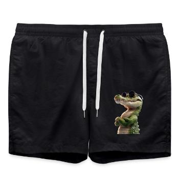 Crocodile Alligator Reptile Crocodile Love Crocodiles - Short de bain - noir - Devant - AI Model Male 185 light (185cm)