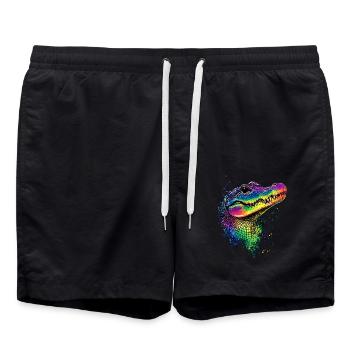 Crocodile Alligator Reptile Crocodile Love Crocodiles - Short de bain - noir - Devant - AI Model Male 185 light (185cm)