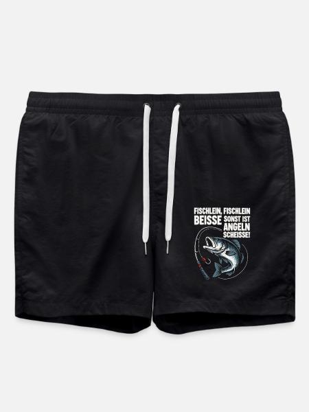 Fischlein beisse – Angel Spruch lustig - Costume a pantaloncino - nero