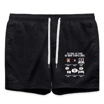 Ce que je fais de mon temps libre manx - Short de bain - noir - Devant - AI Model Male 185 light (185cm)