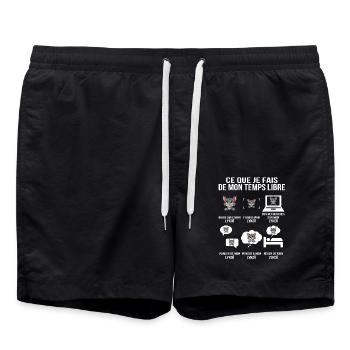 Ce que je fais de mon temps libre Lykoi - Short de bain - noir - Devant - AI Model Male 185 light (185cm)