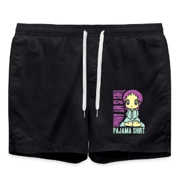 Anime Manga Otaku Kawaii Japan Cosplay Comic - Badeshorts - Schwarz - Vorne - AI Model Male 185 light (185cm)