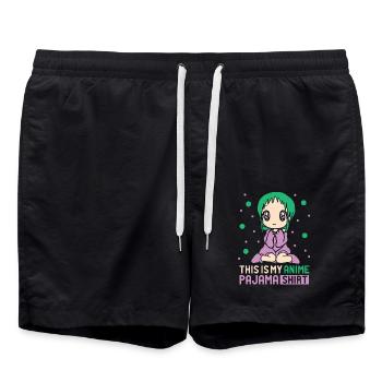 Anime Manga Otaku Kawaii Japan Cosplay Comic - Badeshorts - Schwarz - Vorne - AI Model Male 185 light (185cm)