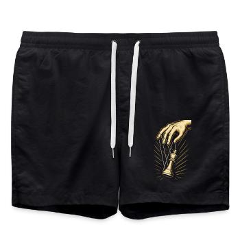 Schachspieler Puppenkönig Schachenthusiast - Badeshorts - Schwarz - Vorne - AI Model Male 185 light (185cm)