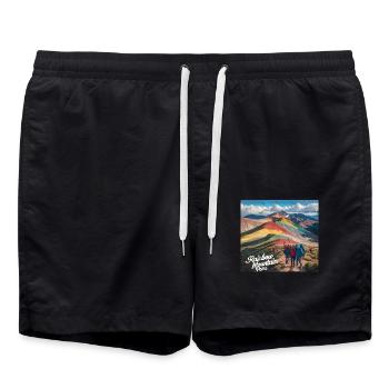 Rainbow Mountain Peru - Badeshorts - Schwarz - Vorne - AI Model Male 185 light (185cm)