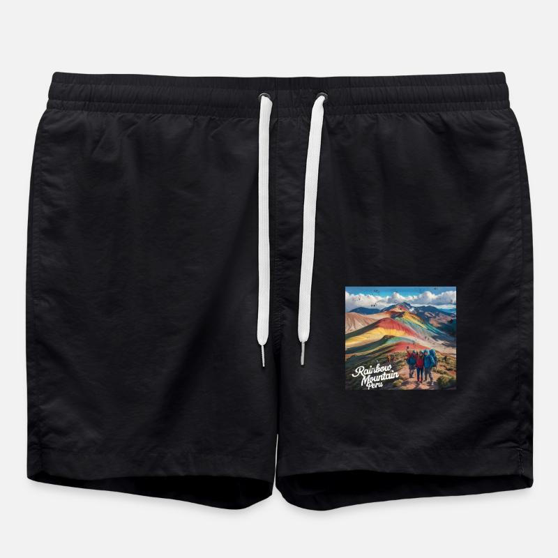 Rainbow Mountain Peru - Swim Trunks - black
