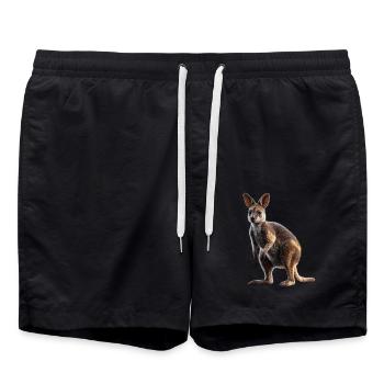 Wallaby Australie Outback Kangourou doux sauvage - Short de bain - noir - Devant - AI Model Male 185 light (185cm)