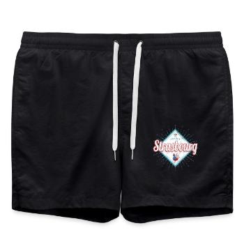 Strasbourg Grand Est France Rooster Souvenir - Swim Trunks - black - Front - AI Model Male 185 light (185cm)