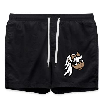 Horse Girl Female Cute Pretty Bow Woman - Swim Trunks - black - Front - AI Model Male 185 light (185cm)