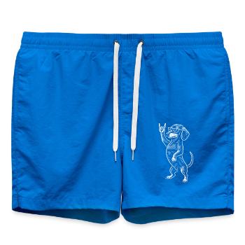 Rock Musik Funny Heavy Metal Retro Dachshund - Badeshorts - Cobalt blue - Vorne