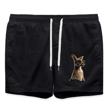 Wallaby Australie Outback Kangourou doux sauvage - Short de bain - noir - Devant - AI Model Male 185 light (185cm)