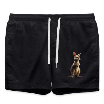 Wallaby Australie Outback Kangourou doux sauvage - Short de bain - noir - Devant - AI Model Male 185 light (185cm)