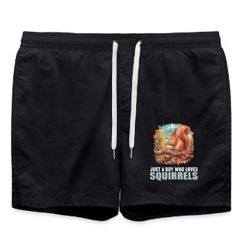 Eichhörnchen - Badeshorts - Schwarz - Vorne - AI Model Male 185 light (185cm)