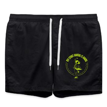 Anime Manga Otaku Kawaii Japan Cosplay Comic - Badeshorts - Schwarz - Vorne - AI Model Male 185 light (185cm)