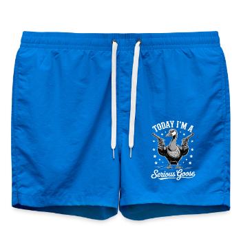 Today I'm a Serious Goose Lustige Gans mit Pistole - Swim Trunks - cobalt blue - Front