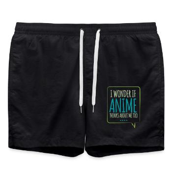 Anime Manga Otaku Kawaii Japan Cosplay Comic - Badeshorts - Schwarz - Vorne - AI Model Male 185 light (185cm)