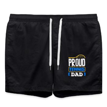 Fier papa joueur de tennis - Short de bain - noir - Devant - AI Model Male 185 light (185cm)