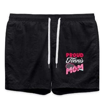 Fière maman de tennis pour les joueurs de tennis - Short de bain - noir - Devant - AI Model Male 185 light (185cm)