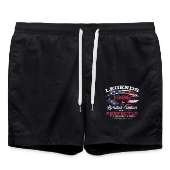 40th Birthday Legends Vintage 1986 - Swim Trunks - black - Front - AI Model Male 185 light (185cm)