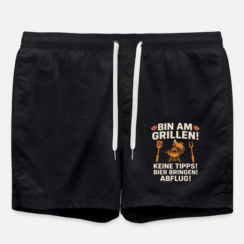 I'm Grilling Funny BBQ Design - Swim Trunks - black