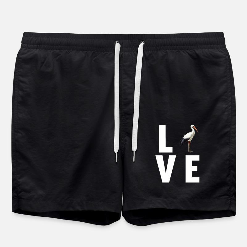 Störche Storch - Badeshorts - Schwarz