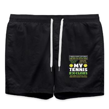 My tennis excuses for tennis players - Swim Trunks - black - Front - AI Model Male 185 light (185cm)