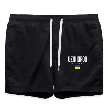 Uzhhorod Ukraine - Badeshorts - Schwarz - Vorne - AI Model Male 185 light (185cm)