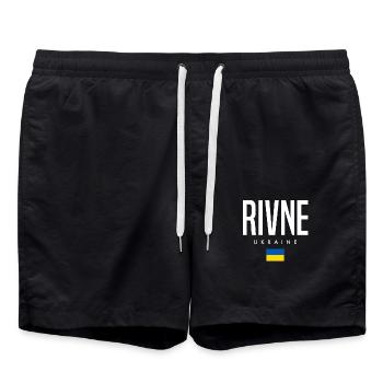 Rivne Ukraine - Badeshorts - Schwarz - Vorne - AI Model Male 185 light (185cm)