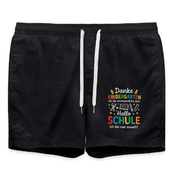 Merci à la maternelle Bonjour à l'école Inscription - Short de bain - noir - Devant - AI Model Male 185 light (185cm)