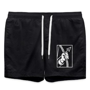 Archery Archer Hand with Arrow - Swim Trunks - black - Front - AI Model Male 185 light (185cm)
