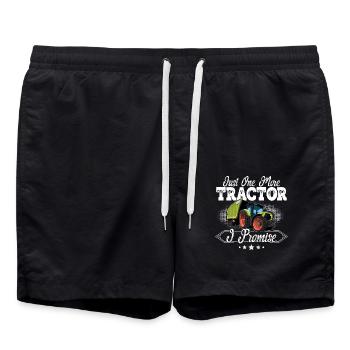 Traktor Landwirt - Badeshorts - Schwarz - Vorne - AI Model Male 185 light (185cm)