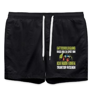 Traktor Lustiger Spruch - Badeshorts - Schwarz - Vorne - AI Model Male 185 light (185cm)