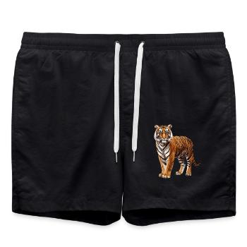 Sumatra-Tiger - Badeshorts - Schwarz - Vorne - AI Model Male 185 light (185cm)