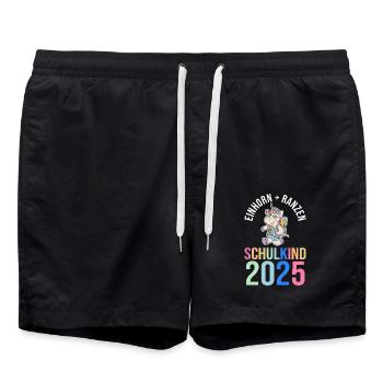 Kita Abschied Erste Klasse Einschulung 2025 - Badeshorts - Schwarz - Vorne - AI Model Male 185 light (185cm)