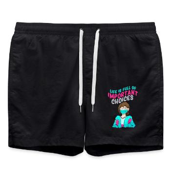 Anime Manga Otaku Kawaii Japan Cosplay Comic - Badeshorts - Schwarz - Vorne - AI Model Male 185 light (185cm)