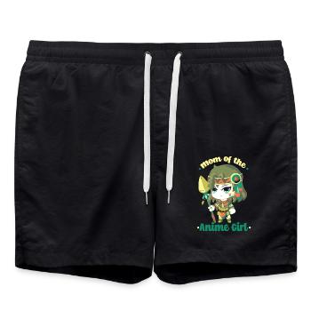 Anime Manga Otaku Kawaii Japan Cosplay Comic - Badeshorts - Schwarz - Vorne - AI Model Male 185 light (185cm)