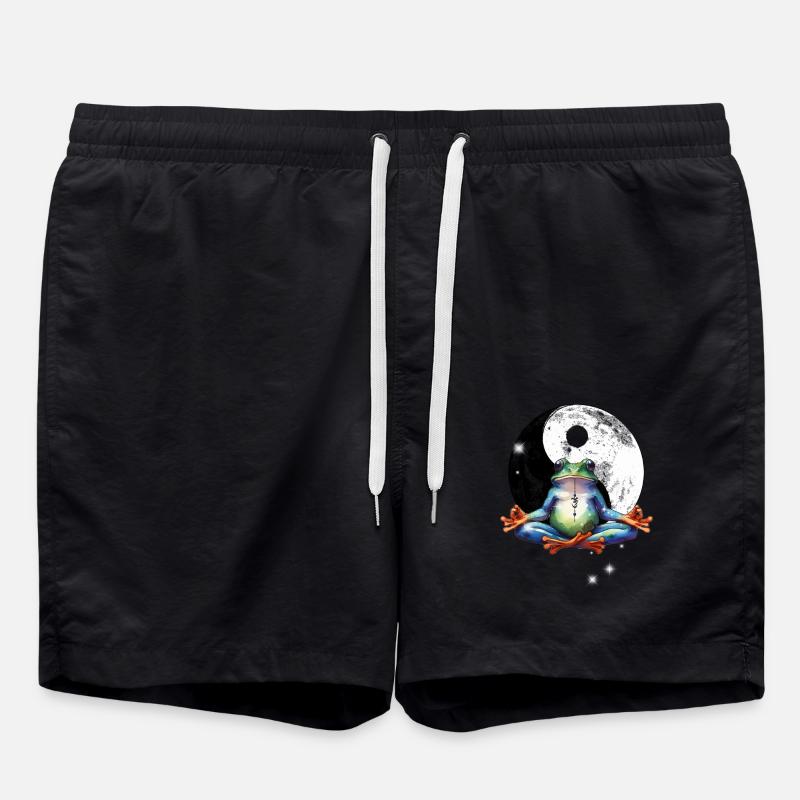 OM Frog Meditation Meditation Yoga - Swim Trunks - black