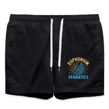 Euphonium Fanatic Baritone Marching Band - Swim Trunks - black - Front - AI Model Male 185 light (185cm)