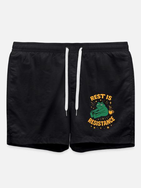 Ruhe Ist Widerstand Achtsamkeit Affirmation - Badeshorts - Schwarz