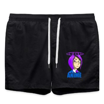 Anime Manga Otaku Kawaii Japan Cosplay Comic - Badeshorts - Schwarz - Vorne - AI Model Male 185 light (185cm)