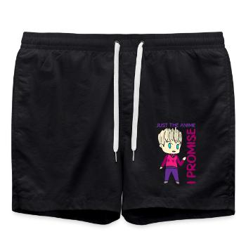 Anime Manga Otaku Kawaii Japan Cosplay Comic - Badeshorts - Schwarz - Vorne - AI Model Male 185 light (185cm)