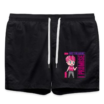 Anime Manga Otaku Kawaii Japan Cosplay Comic - Badeshorts - Schwarz - Vorne - AI Model Male 185 light (185cm)
