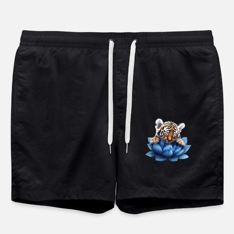 Bébé tigre en fleur - Short de bain - noir